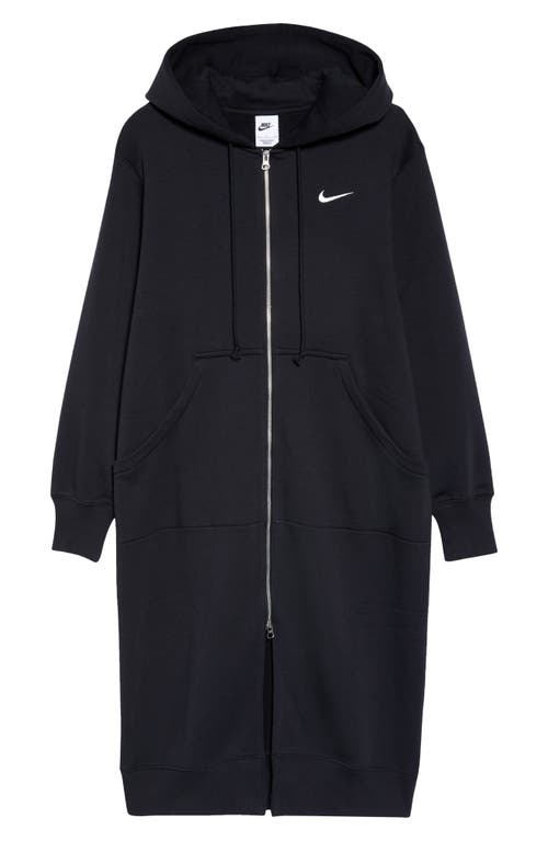 Nike Sportswear Phoenix Long Zip Hoodie In Black/sail