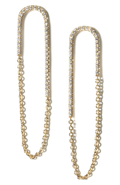 Jolene Crystal Chain Drop Earrings in Gold