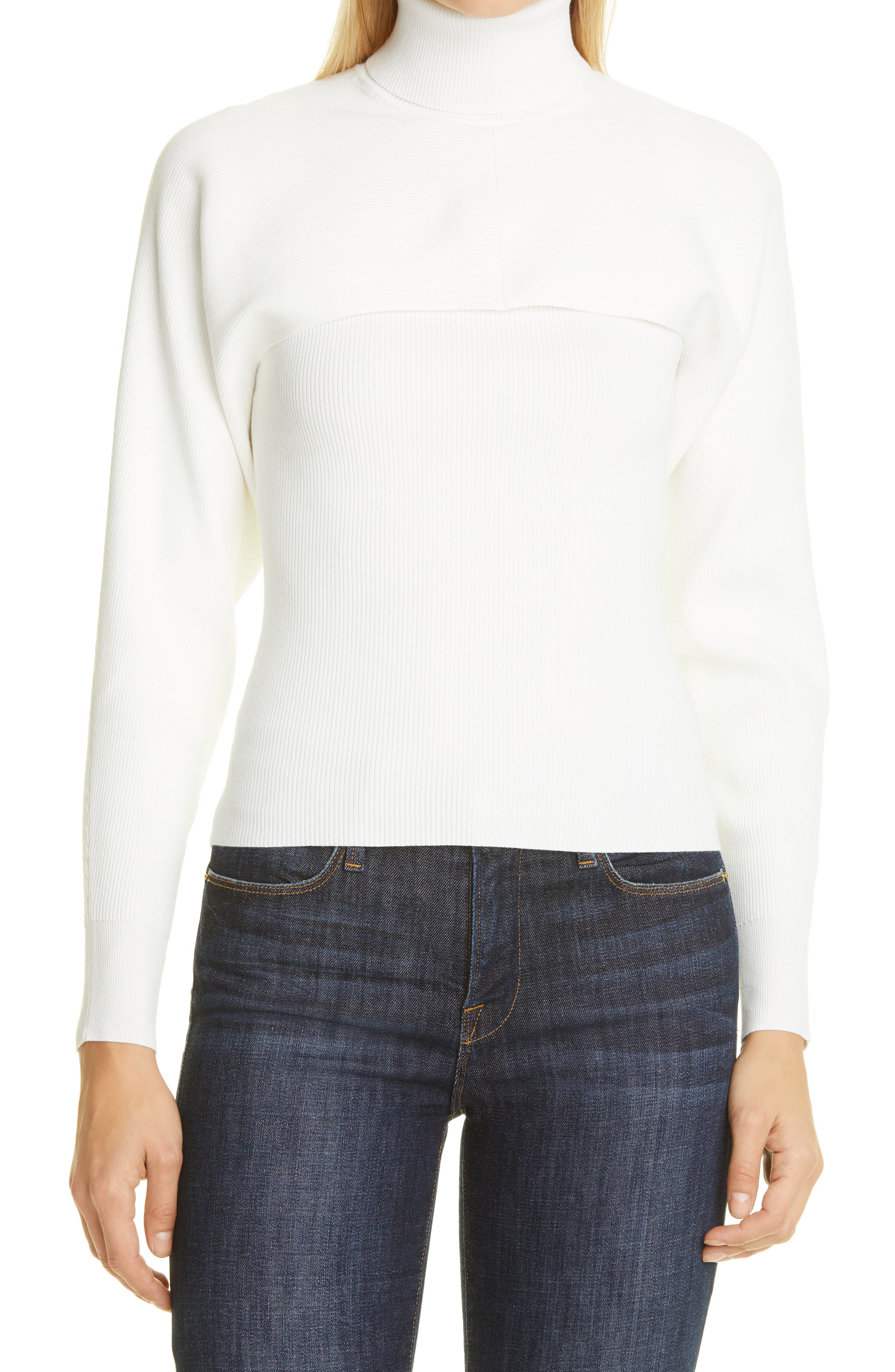 white turtleneck knit