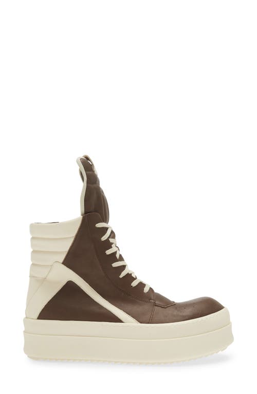 Shop Rick Owens Mega Bumper Geobasket High Top Sneaker In Saddle/milk/milk