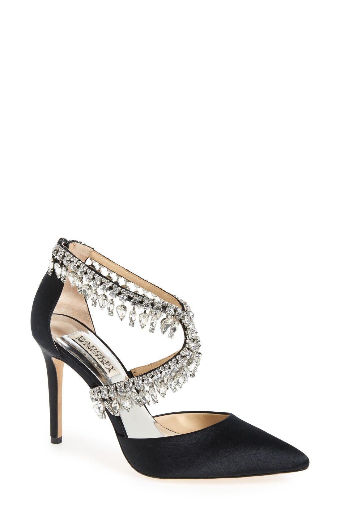 badgley mischka emily crystal heel pointed toe pump