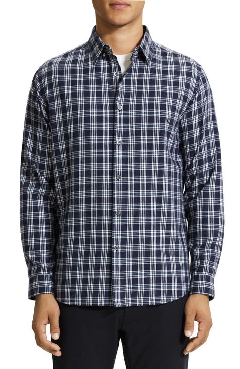 Irving Medium Check Cotton Button-Up Shirt