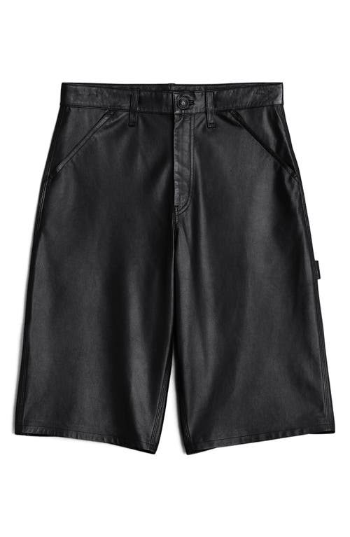 Rag & Bone Leather Knee-length Shorts In Black