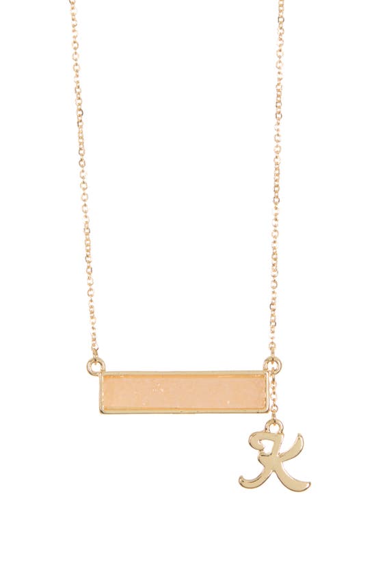 Stephan & Co. Stephan And Co Druzy Bar & Initial Pendant Necklace In Gold- K