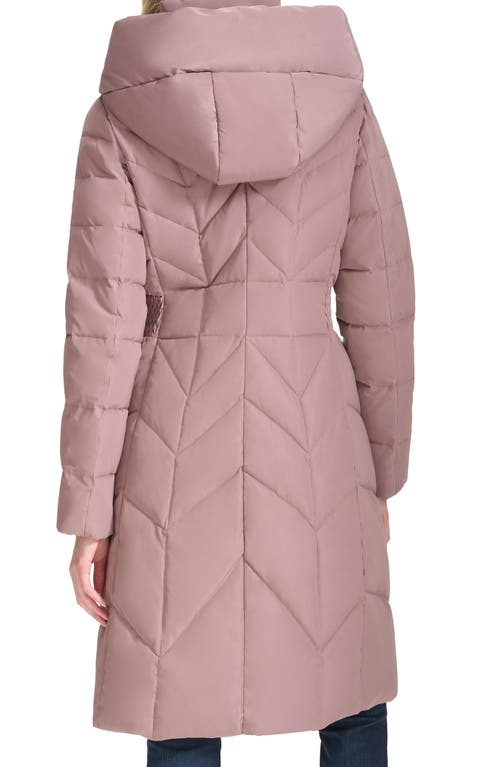 Cole Haan Signature Taffeta Puffer Coat With Quilted Zip Bib In Mauve