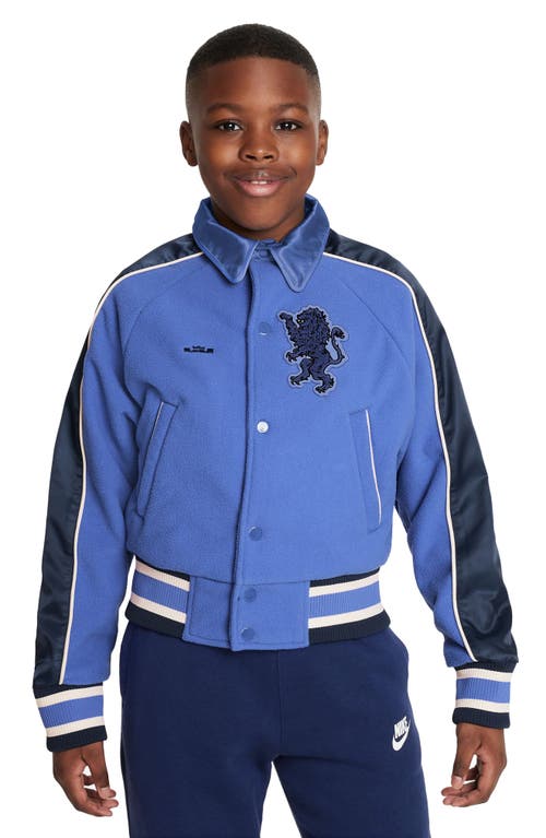 Nike X Lebron James Kids' Basketball Jacket In Blue Joy/midnight Navy