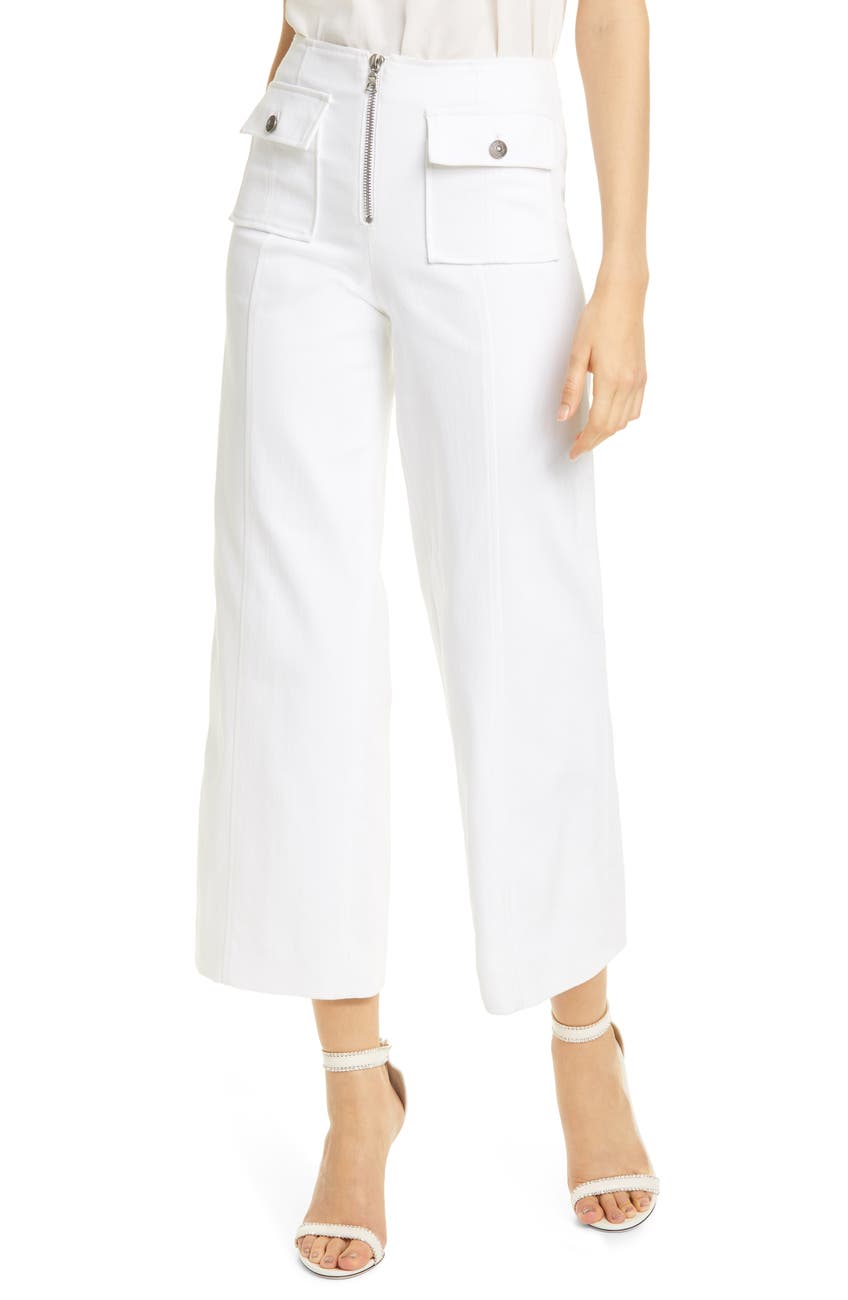 Cinq a Sept | Azure High Waist Zip Wide Leg Crop Jeans | HauteLook