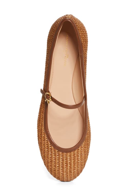 Shop Gianvito Rossi Carla Raffia Ballet Flat In Marbella/nappa/cuoio