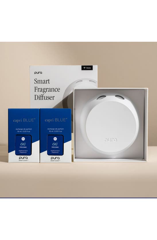 Pura X Capri Blue Volcano & 4 Smart Fragrance Diffuser & Refill Set In Blue