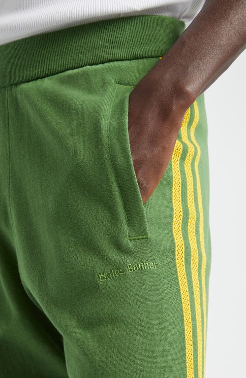 Shop Y-3 Adidas X Wales Bonner X Wales Bonner 3-stripes Cotton Joggers In Crew Green