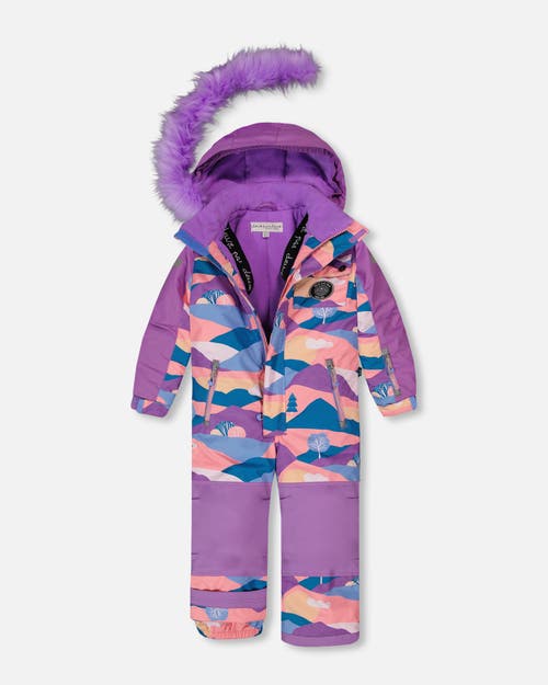 Shop Deux Par Deux Girl's One Piece Snowsuit Mauve Printed Landscape