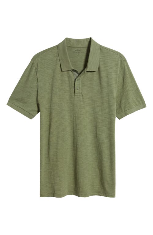 Shop Vince Cotton Slub Jersey Polo In Artichoke