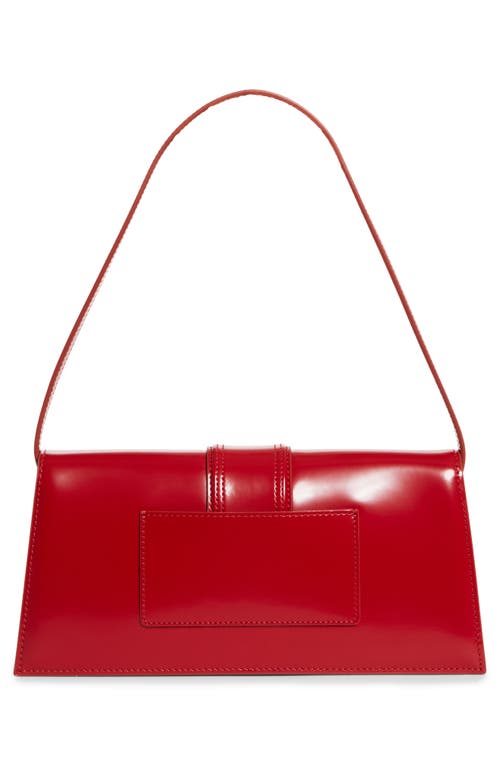 Shop Jacquemus Long Le Bambino Leather Shoulder Bag In Red 470