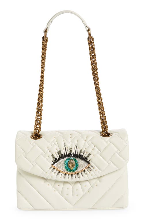 Kurt Geiger London Kensington Eye Quilted Leather Shoulder Bag in Natural at Nordstrom