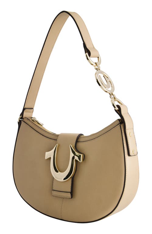 True Religion Brand Jeans Horseshoe Strap Crescent Shoulder Bag In Camel