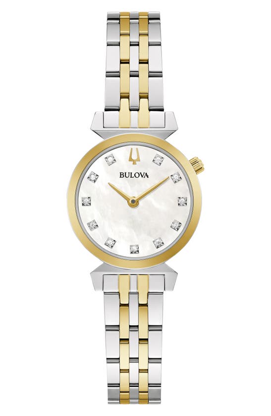 Shop Bulova Regatta Diamond Bracelet Watch, 24mm In Two-tone