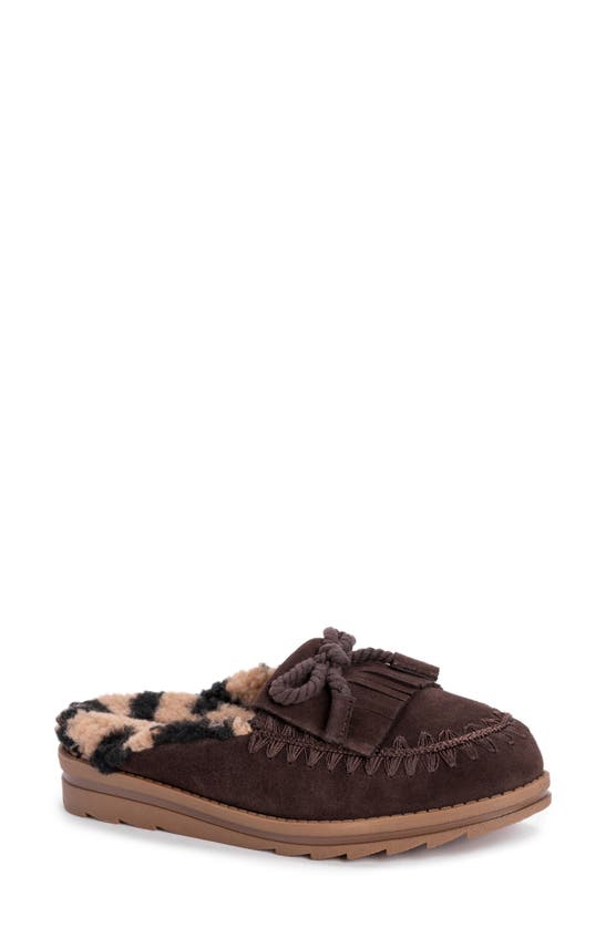 Muk Luks Ziggy Hollywood Faux Shearling Slipper In Brown