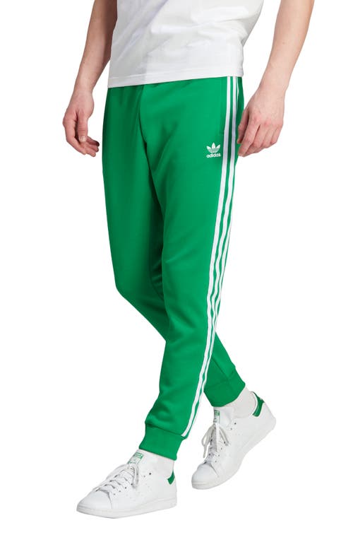 adidas Superstar Track Pants in Green/White 