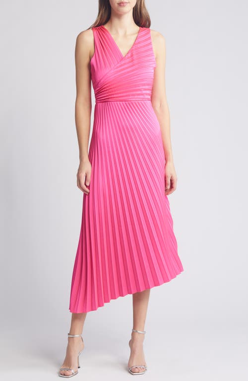 Sam Edelman Pleated Asymmetric Hem Satin Dress at Nordstrom,