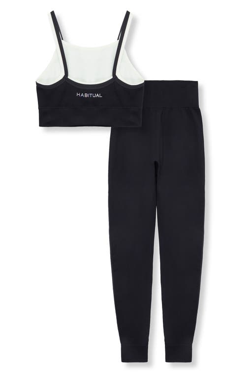 Shop Habitual Kids Kids' Longline Sports Bra & Leggings Set In Black