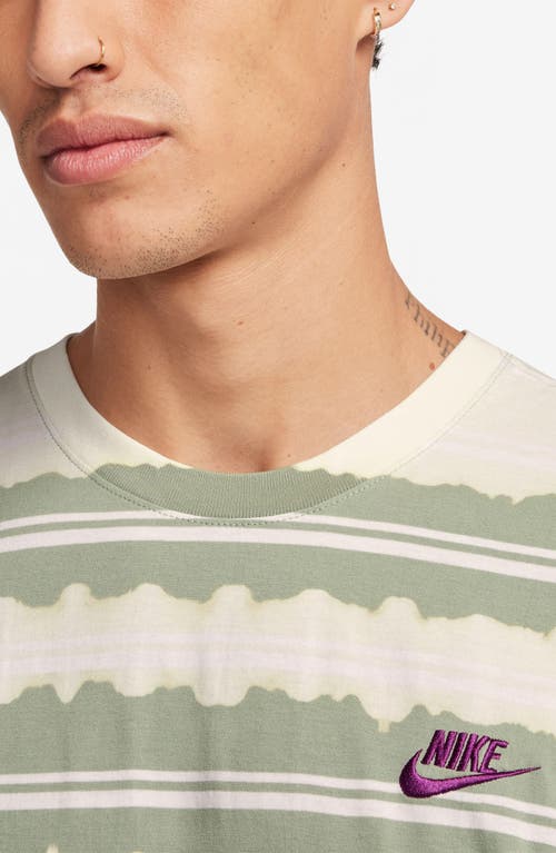 Shop Nike Club Stripe T-shirt In Jade Horizon