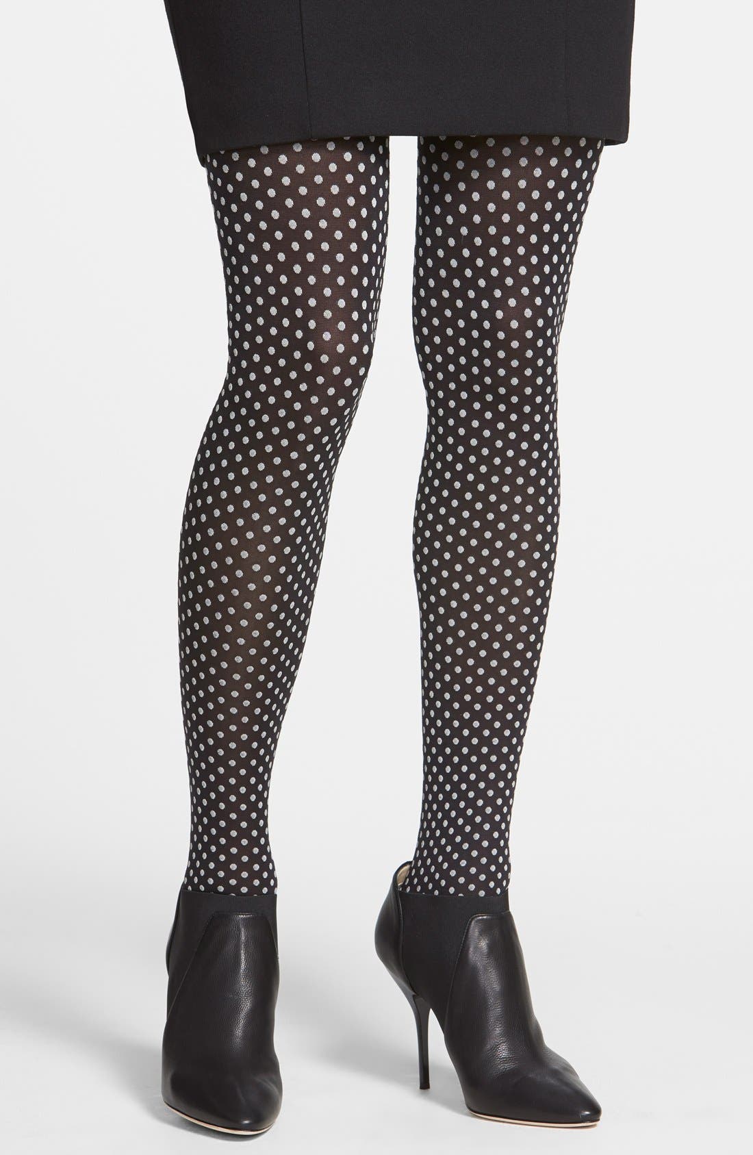 Hue 'Dotty' Polka Dot Control Top Tights Nordstrom