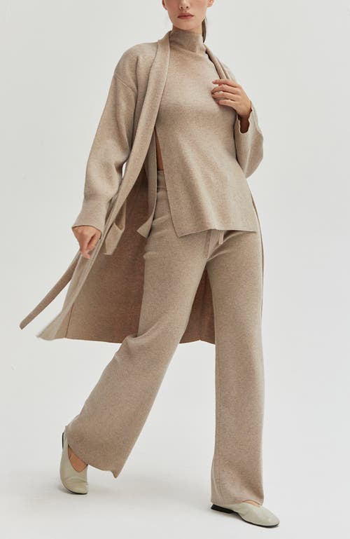 Shop Crescent Straight Leg Lounge Pants In Beige