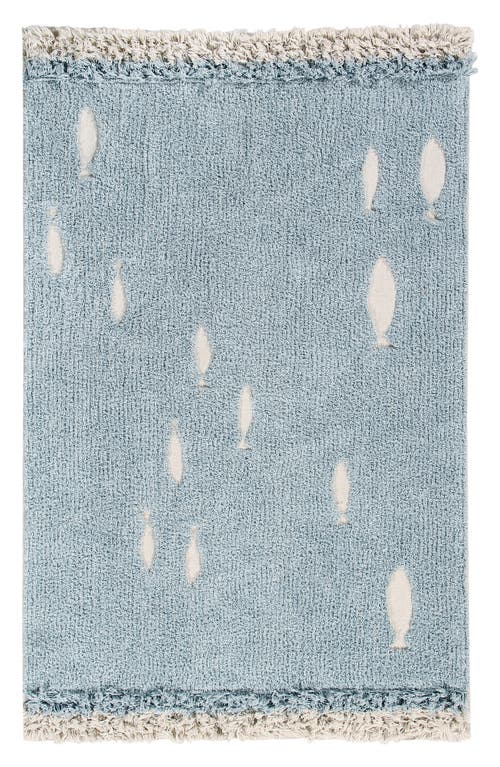 Lorena Canals Ocean Shore Washable Recycled Cotton Blend Rug in Blue at Nordstrom