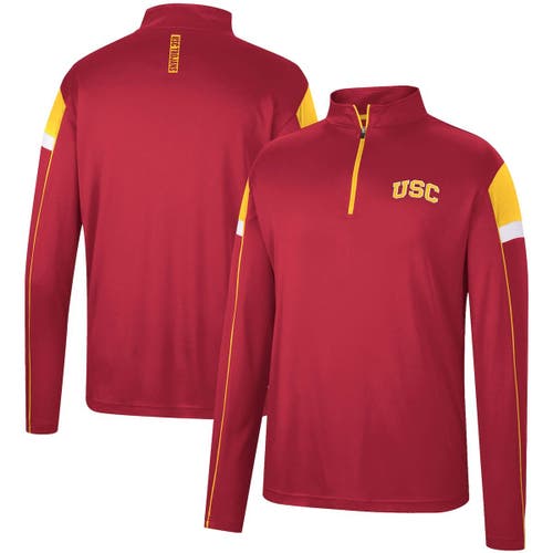 Men's Colosseum Cardinal USC Trojans Golf Match Quarter-Zip Windshirt