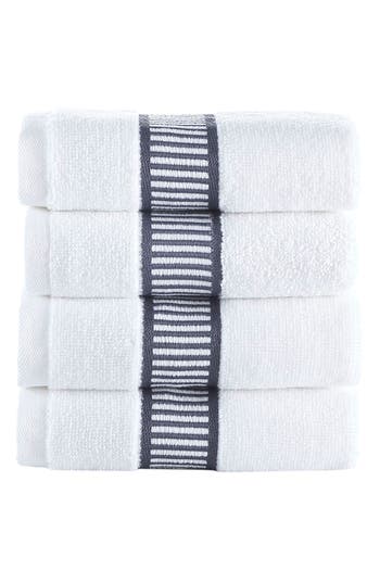 Brooks Brothers Fancy Border 4-piece Towel Set In Gray