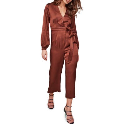 Astr The Label Malin Tie Waist Jumpsuit, Pink