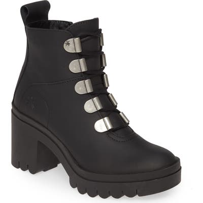Fly London Tapa Water Resistant Platform Bootie, Black