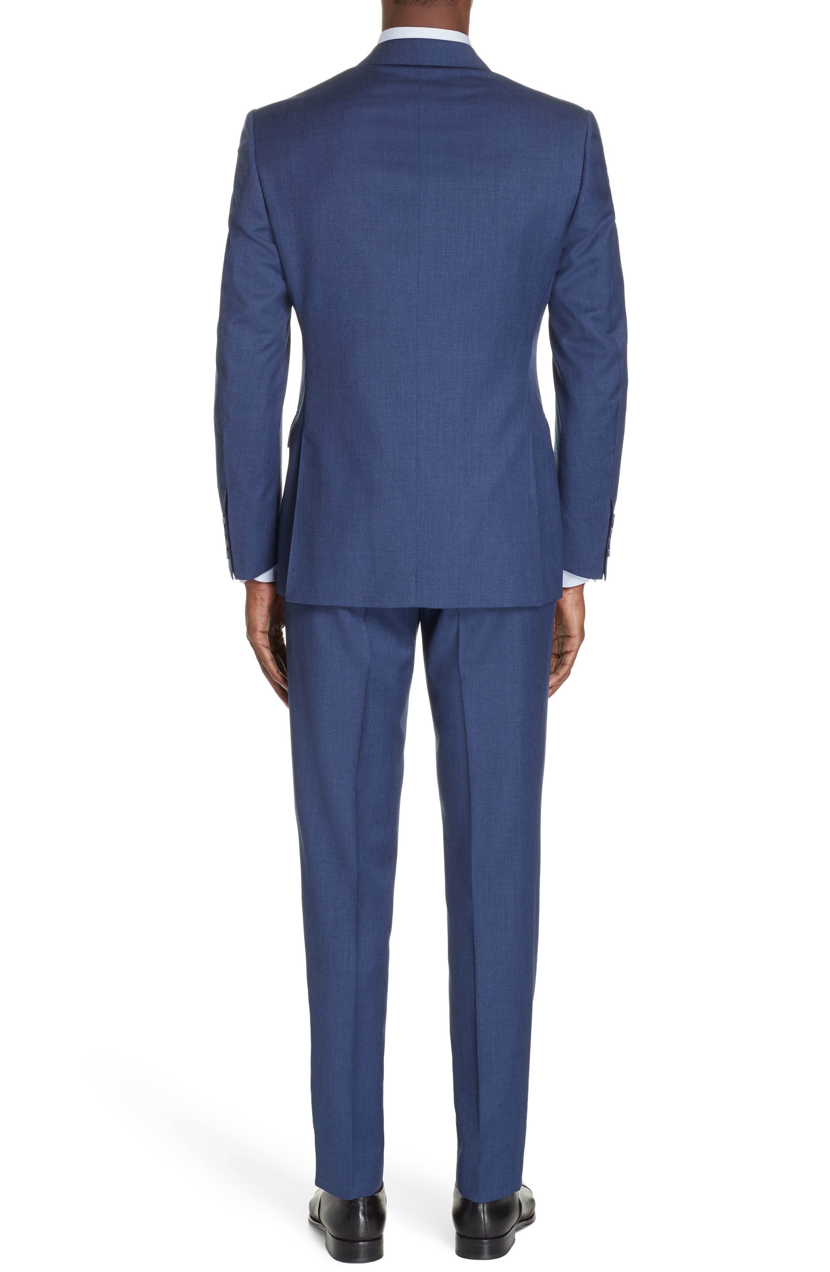 canali classic fit solid wool suit