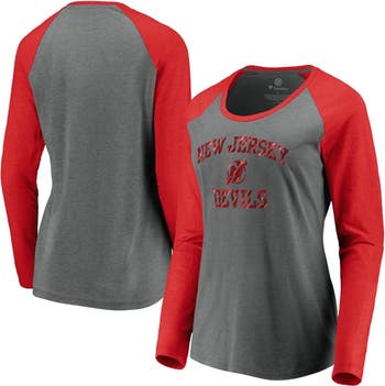 New Jersey Devils Fanatics Branded Team Raglan T-Shirt and Shorts Set -  Red/Gray