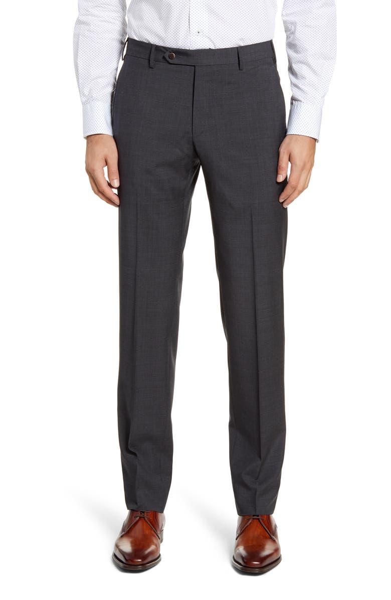 Zanella Parker Flat Front Plaid Wool Dress Pants | Nordstrom