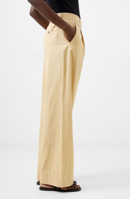 Shop French Connection Alania City Pleat Wide Leg Pants In Biscotti