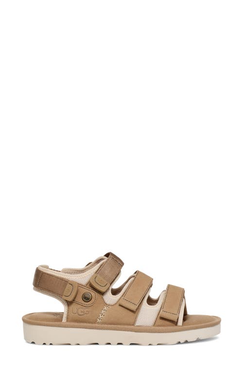 Ugg Mens Beige Goldencoast Multi-strap Suede And Mesh-blend Flat Sandals In Sand