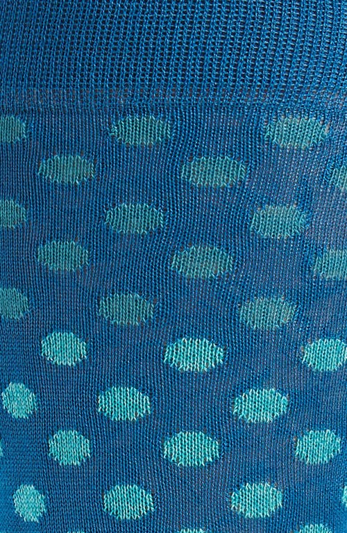 Shop Bugatchi Dot Pattern Cotton Blend Dress Socks In Peacock