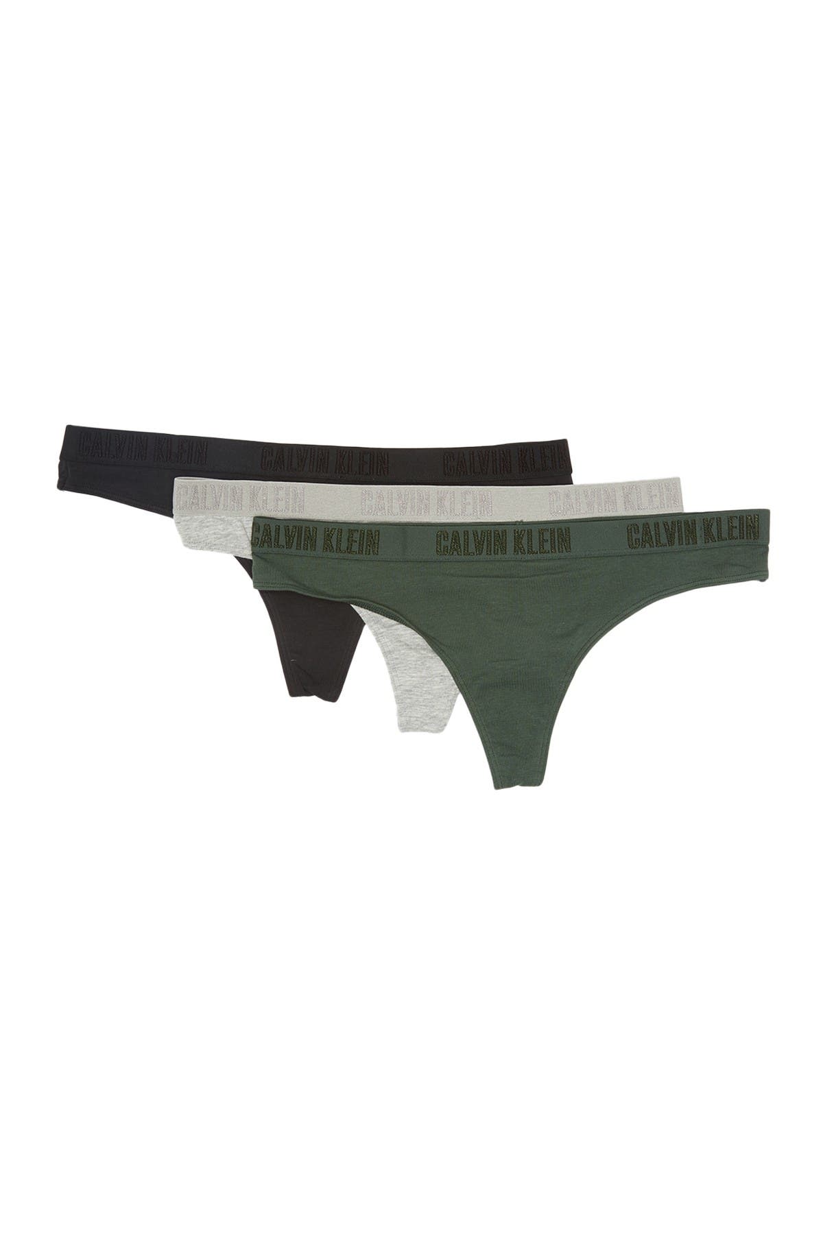Calvin Klein Logo Thong In A4g Black/grey