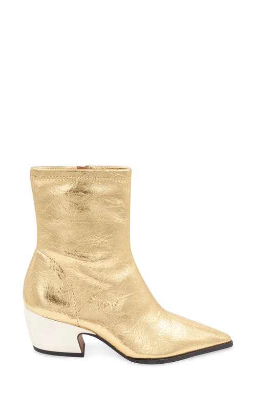 Shop Bcbg Seriba Block Heel Bootie In Gold