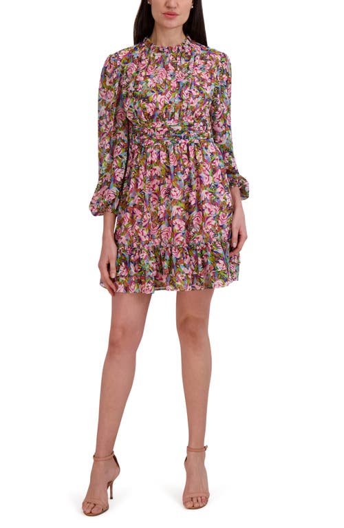 Julia Jordan Floral Ruffle Trim Minidress Multi at Nordstrom,