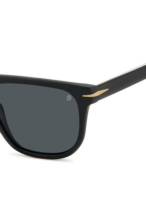 David Beckham Eyewear 56mm Square Sunglasses In Matte Black Gold