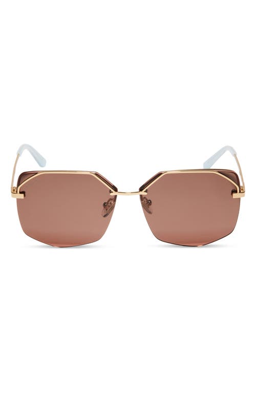 Diff Bree 62mm Square Sunglasses In Gold