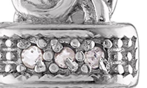 Shop Fzn Diamond Byzantine Hoop Earrings In White/silver
