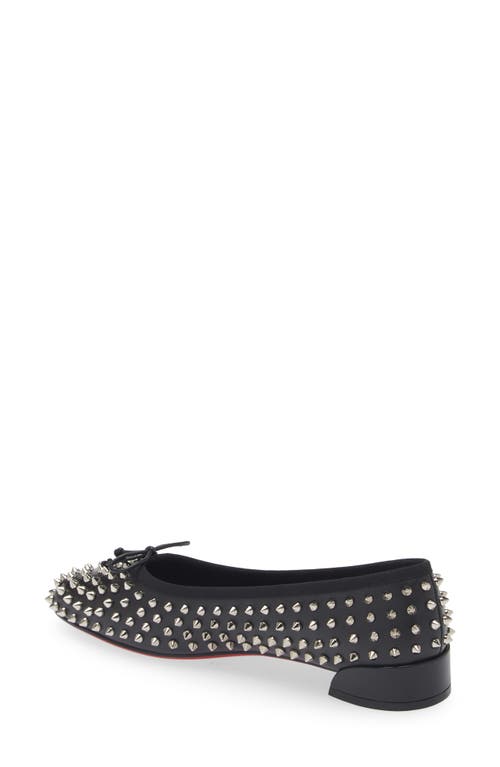 Shop Christian Louboutin Sweetie Jane Spikes Flat In Black/sv/lin Black