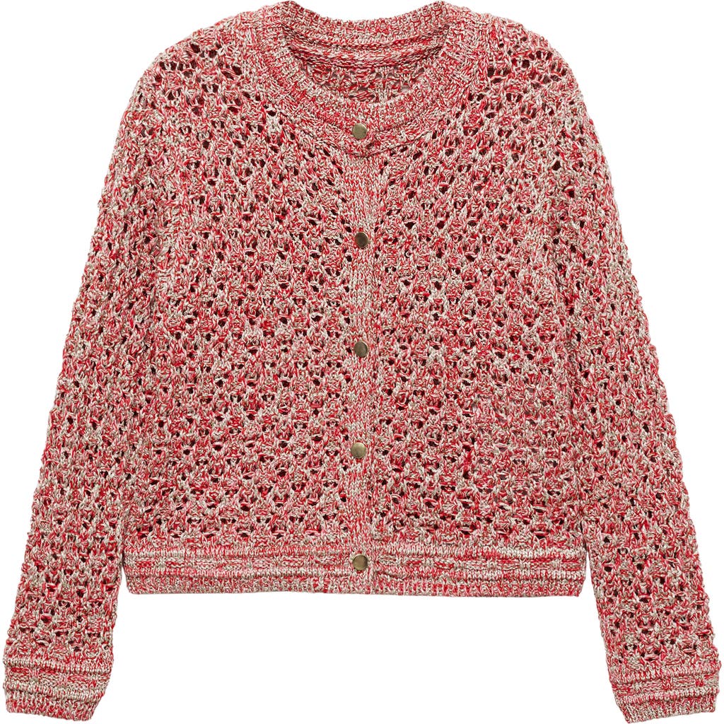 MANGO MANGO METALLIC OPEN STITCH CARDIGAN