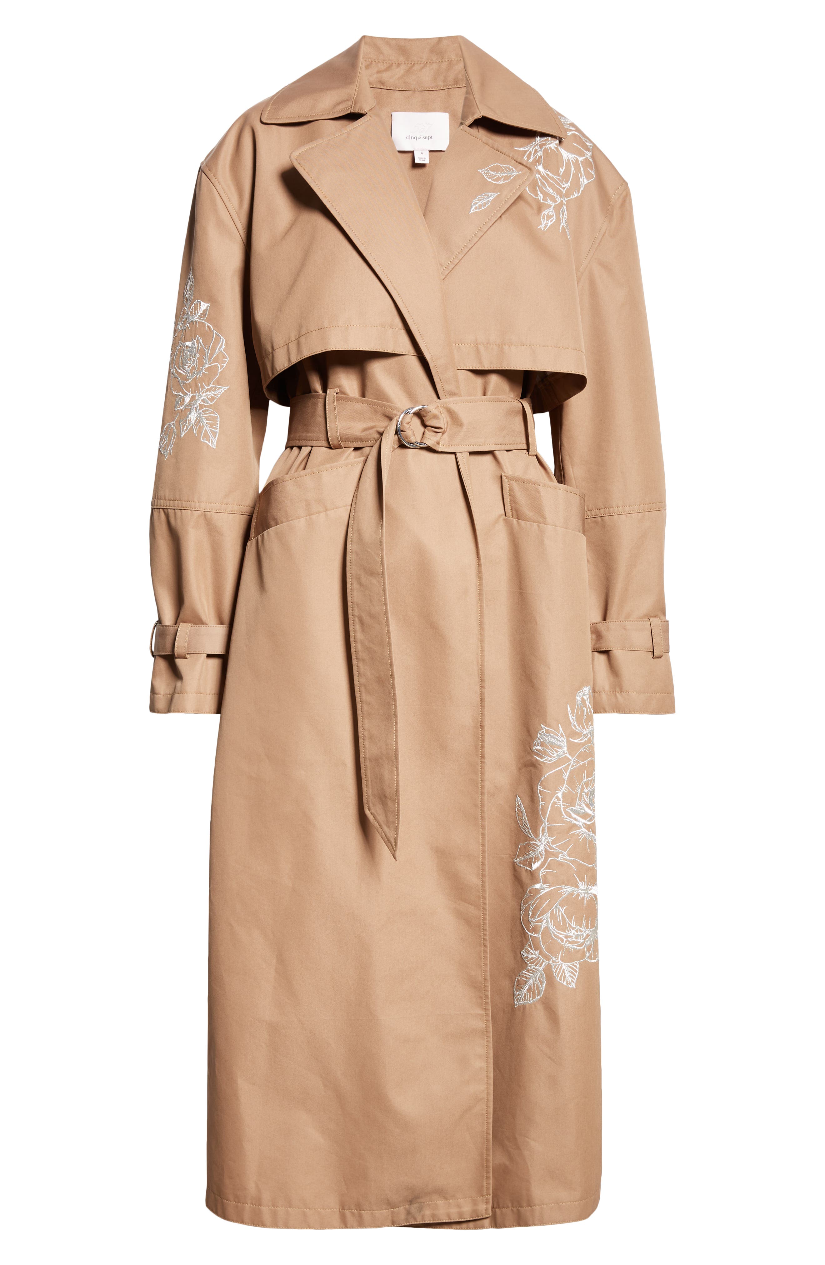 Cinq A Sept Astrid floral-embroidered trench coat | Smart Closet