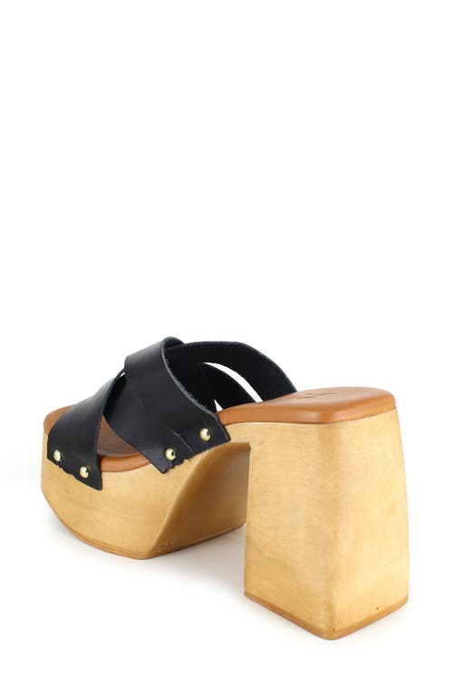 Zigi Suriel Platform Slide Sandal In Blk Leathe