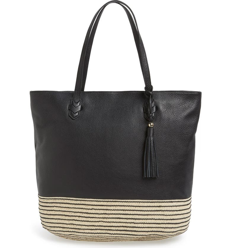 REBECCA MINKOFF 'Mansfield' Leather Tote, Main, color, BLACK/ SILVER HRDWR