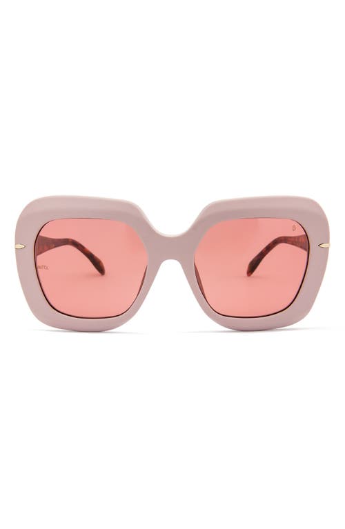 MITA SUSTAINABLE EYEWEAR Mare 56mm Square Sunglasses in Shiny Blush /Amber
